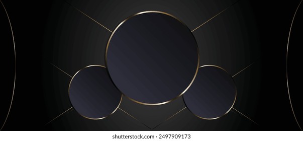 LUXURY PRODUCT DISPLAY BLACK. the dark radial golden lines for signs corporate, advertisement business, social media post, billboard agency advertising, ads campaign EPS