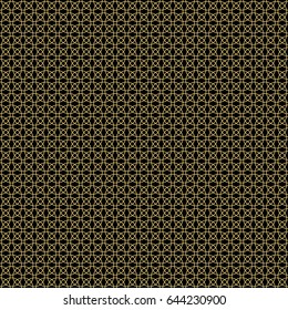 Luxury products Geometric pattern in trendy linear style, simple and bright background made with golden foil on dark for packaging. Vector.