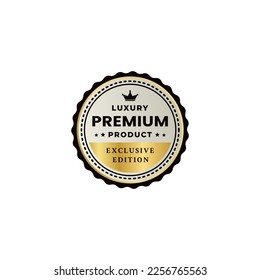 luxury products seal or luxury products label vector on white background. The best luxury products stamp vector. luxury products seal For the best warranty label. Elegant Design.