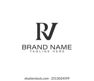 RV de luxo e profissional, conceito de design de logotipo de carta PV para empresa, negócios e identidade de marca.