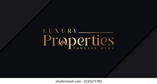 plantilla de diseño de logotipo de propiedades de lujo para servicios inmobiliarios