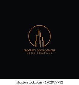 luxury property development logo vector. creative building icon