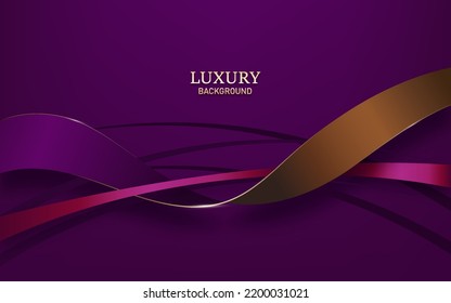 Luxury Purple Abstract Background Combine With Golden Lines Element