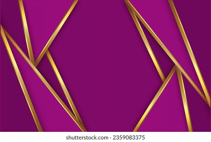 luxury purple background with gold line decoration for design