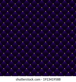 Luxury purple background with golden beads. Seamless vector illustration. 