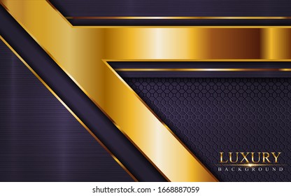 Luxury purple background with golden lines. Modern vector illustration