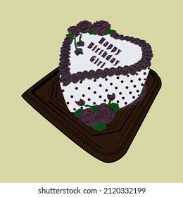 luxury purple birthday cake vector