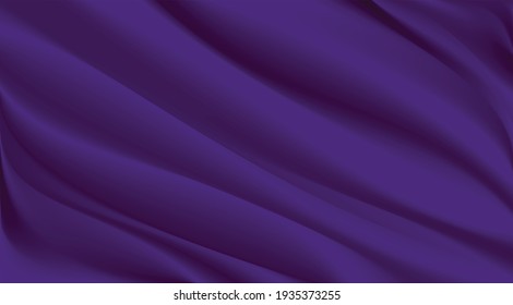 The luxury of purple fabric texture background.Closeup of rippled silk fabric.Abstract  white cloth or liquid wave  vector background.Cloth soft wave. Creases of satin, silk, and cotton.