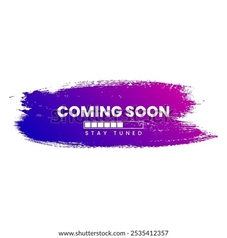 luxury purple gradient paint brush texture coming soon text illustrator background banner