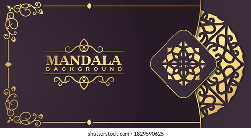Luxury purple mandala background concept
