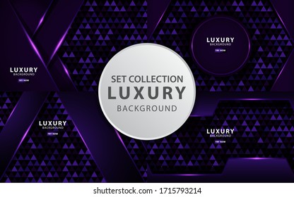 Luxury purple overlay layers background. Realistic light effect on textured purple Triangle background.