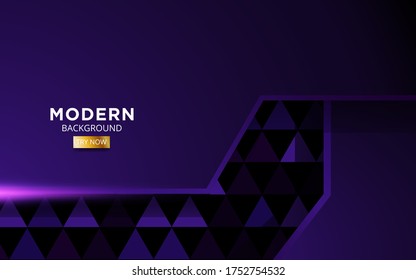 Luxury purple overlay layers background. Realistic light effect on textured purple Triangle background.