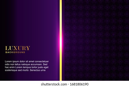 Luxury purple paper shapes background with golden line decoratian. Elegant premium vector design layout template can use for element wallpaper, cover flyer, invitation, VIP business card, voucher