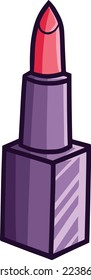 Luxury purple pink lipstick cartoon illustration for elegance women.