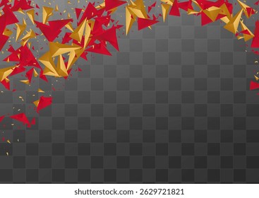 Luxury Pyramid Abstract Vector Transparent  Background. Creative Magazine. Red and Gold Business Shapes Template. Geometric Banner. - Powered by Shutterstock - Get 15% off with code: PIKWIZARD15