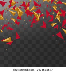 Luxury Pyramid Business Vector Transparent  Background. Geometric Flyer. Golden Modern Shards Banner. Dynamic Template.