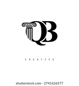 Luxury QB Roman Column Logo for Law Firm Monogram Branding