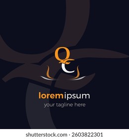 Luxury QC logo design template vector illustration