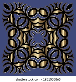 Luxury Quare Asian pattern of the nomads of Central Asia and Kazakhstan, Kyrgyzstan. Nomadic ethnic stamp style. Asian ornaments.