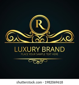 Luxury R letter logo design