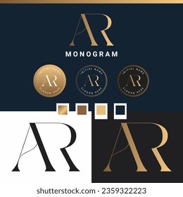 Luxury RA or AR Initial Monogram Text Letter Logo Design