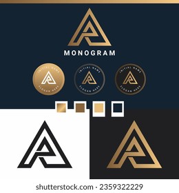 Luxury RA or AR Initial Monogram Text Letter Logo Design