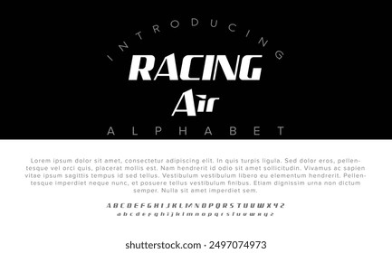 Luxury RacingAir alphabet letters font for logo