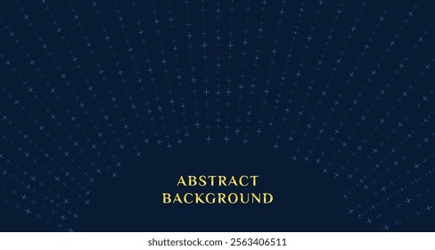 Luxury radial gold Particles and element as an ornament over dark blue background