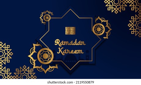 Luxury Ramadan Background Vector with Golden Patterns and Ornaments. Suitable for greeting, card, poster or anything with that theme