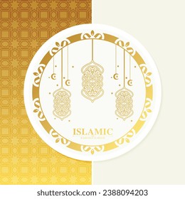 Luxury ramadan kareem banner in black and gold style