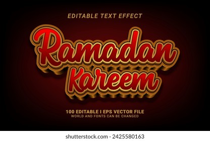 efecto de texto de kareem de ramadán de lujo