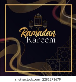 Diseño de fondo del vector Ramadan Kareem de lujo