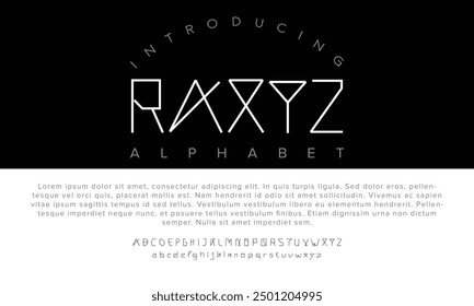 Luxury raxye alphabet letters font for logo