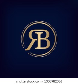 Luxury 'RB lettering logo. Vector image.