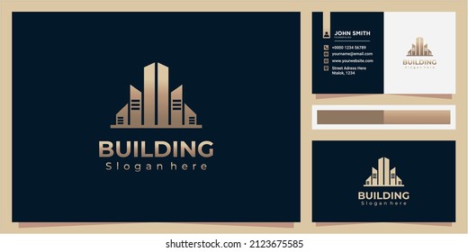 Luxury Real Estate Building Gold Vector Logo Template, Elegant Real Estate, Building, Apartment logo