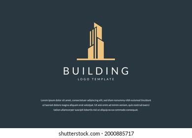 Luxury Real Estate Building Logo Template - Vector.