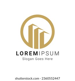 Luxury Real Estate Building Logo Design Home Building Logotype Luxury Apartment Heights villas Template