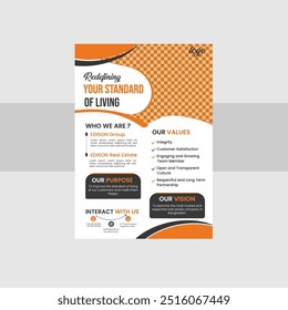 luxury real estate flyer design template,organic shape flyer design template,unique and crative  real estate flyer design