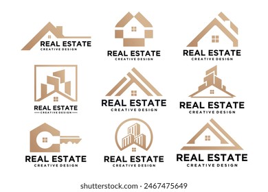 Luxury real estate logo. commercial real estate logo design collection