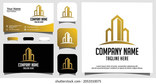 Luxury real estate logo design vector