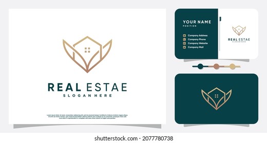 Luxury real estate logo design with simple and minimalist concept Premium Vector