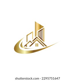 Luxury real estate logo illustration.