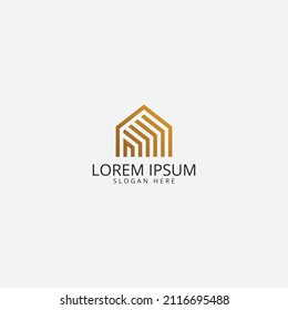 Plantilla vectorial con logotipo inmobiliario de lujo.