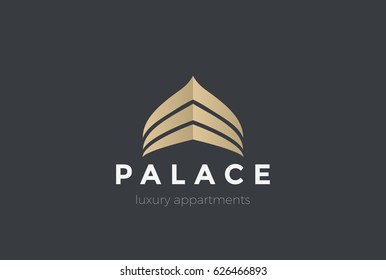 Luxury Real Estate Palace Logo Abstract Design Vector Template.
Arabic Style Architecture Building Logotype Concept Icon.