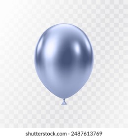 Luxury realistic balloons. 3D blue glossy helium balloons isolated on white background. Christmas party, birthday and anniversary decoration. Celebration design element. Vector illustration EPS10.