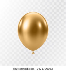 Luxury realistic balloons. 3D gold glossy helium balloons isolated on white background. Christmas party, birthday and anniversary decoration. Celebration design element. Vector illustration EPS10.