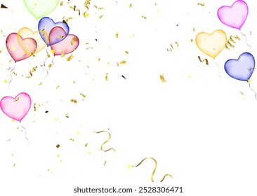 Luxury realistic balloons set. 3D glossy helium balloons isolated on white background Vector stock illustration