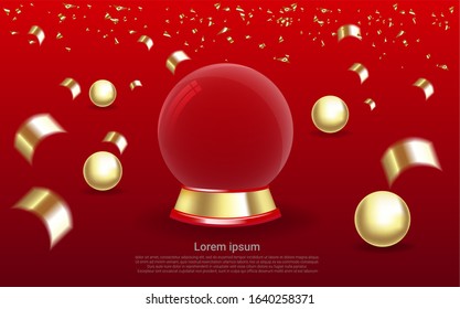 luxury realistic globe glass background. Vector luxury illustration eps10.