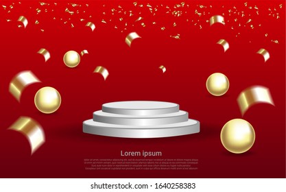 luxury realistic podium background. Vector luxury illustration eps10.