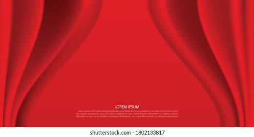 Luxury Realistic Red Curtain Background Stock Vector Royalty Free